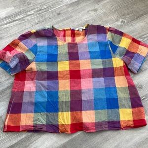 Madewell oversized boxy check plaid top